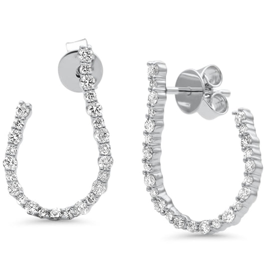 Muse Jewelry .79ct G SI 14K White Gold Diamond J Style Earrings