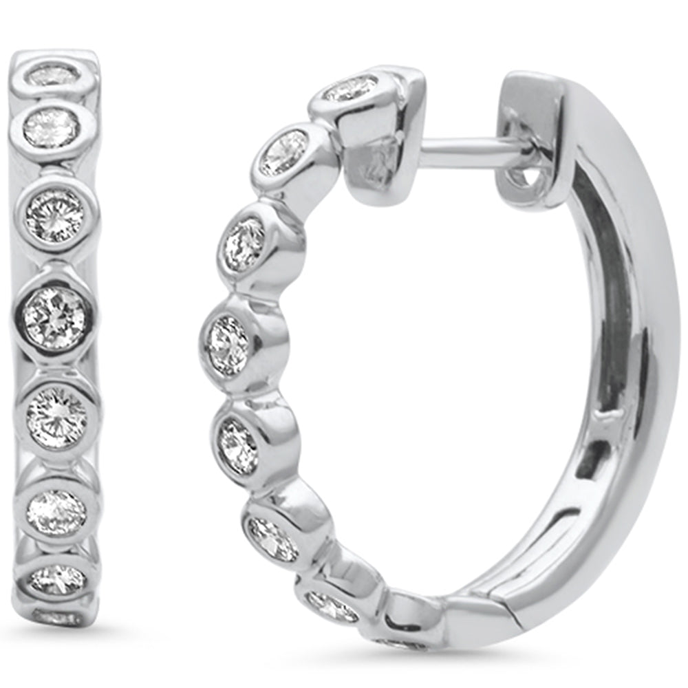 Muse Jewelry .47ct G SI 14K White Gold Diamond Hoop Earrings