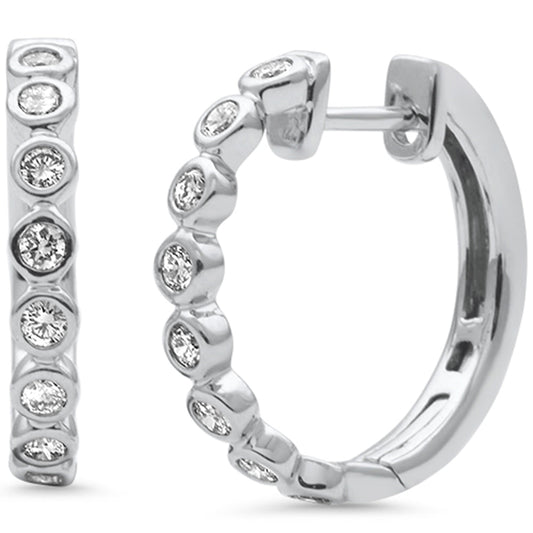 Muse Jewelry .47ct G SI 14K White Gold Diamond Hoop Earrings