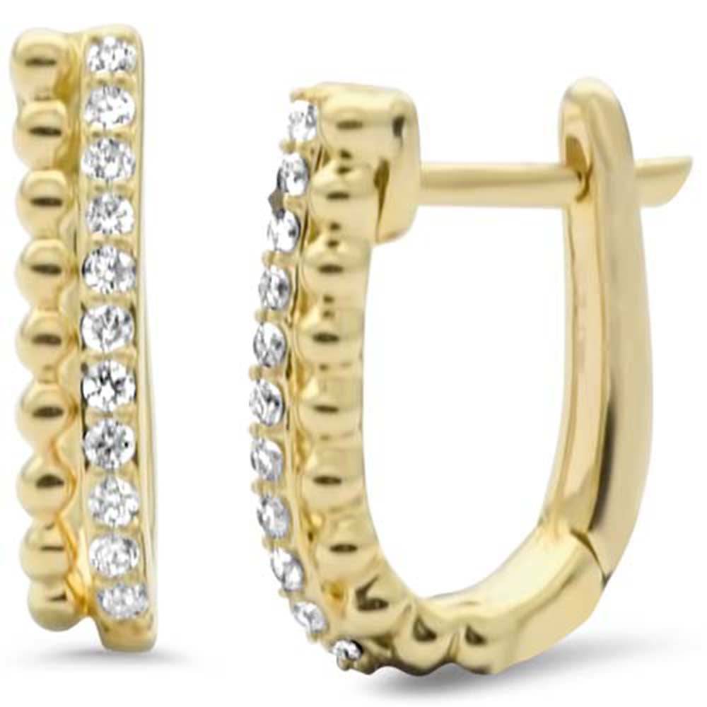 Muse Jewelry .15ct G SI 14K Yellow Gold Diamond Beaded Hoop Earrings