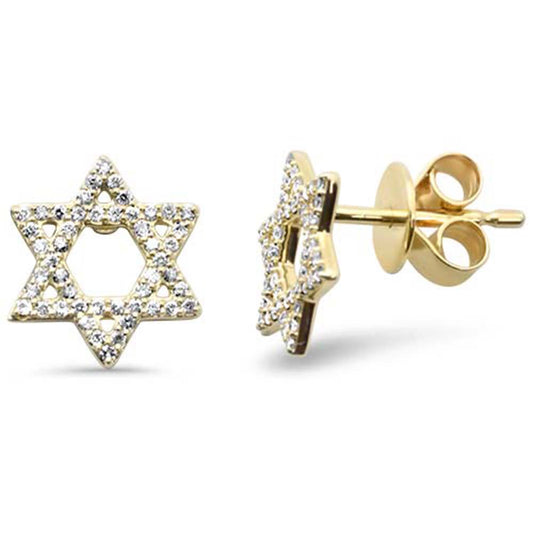 Muse Jewelry .24ct G SI 14K Yellow Gold Diamond Star of David Earrings