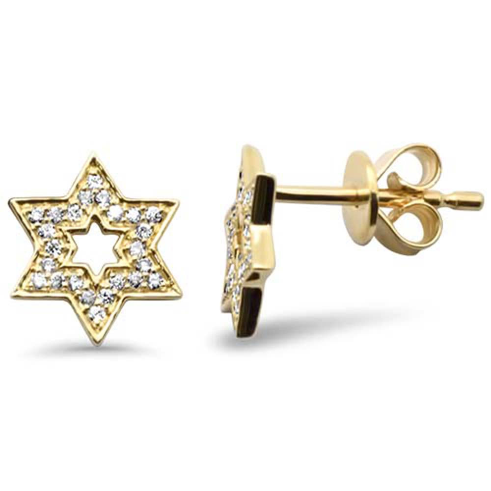 Muse Jewelry .12ct G SI 14K Yellow Gold Diamond Star of David Earrings