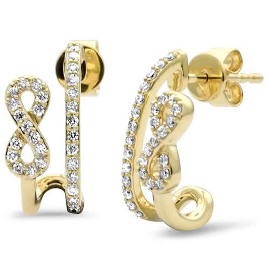 Muse Jewelry .31ct G SI 14K Yellow Gold Diamond Infinity Hoop Earrings