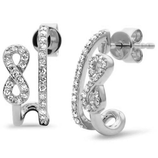 Muse Jewelry .31ct G SI 14K White Gold Diamond Infinity Hoop Earrings
