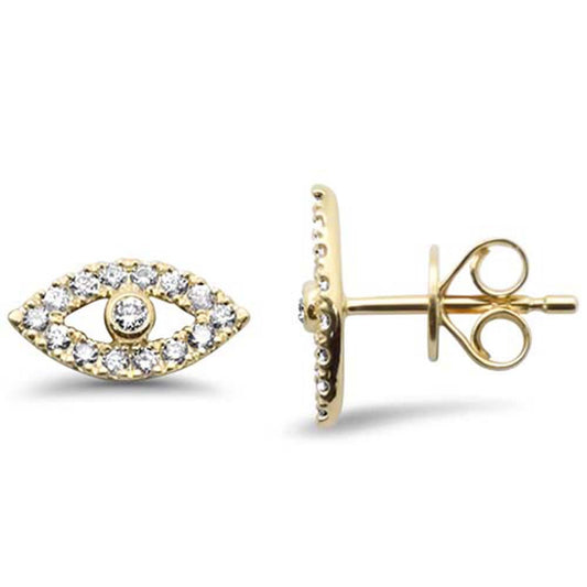 Muse Jewelry .31ct G SI 14K Yellow Gold Diamond Evil Eye Earrings