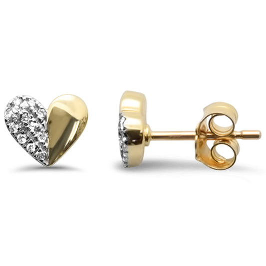 Muse Jewelry .08ct G SI 14K Yellow Gold Diamond Heart Shape Earrings