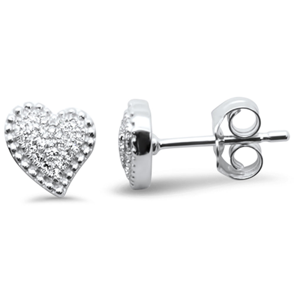 Muse Jewelry .16ct G SI 14K White Gold Diamond Heart Shape Earrings