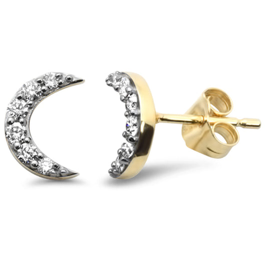 Muse Jewelry .31ct G SI 14K Yellow Gold Diamond Haf Moon Earrings