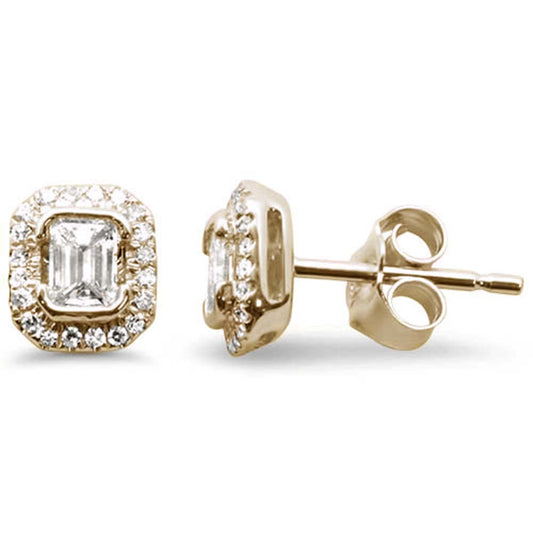 Muse Jewelry .46ct G SI 14K Yellow Gold Emerald Cut Diamond Earrings