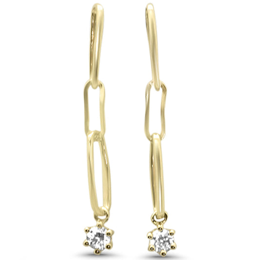 Muse Jewelry .20ct G SI 14K Yellow Gold Diamond Paperclip Dangling Earrings