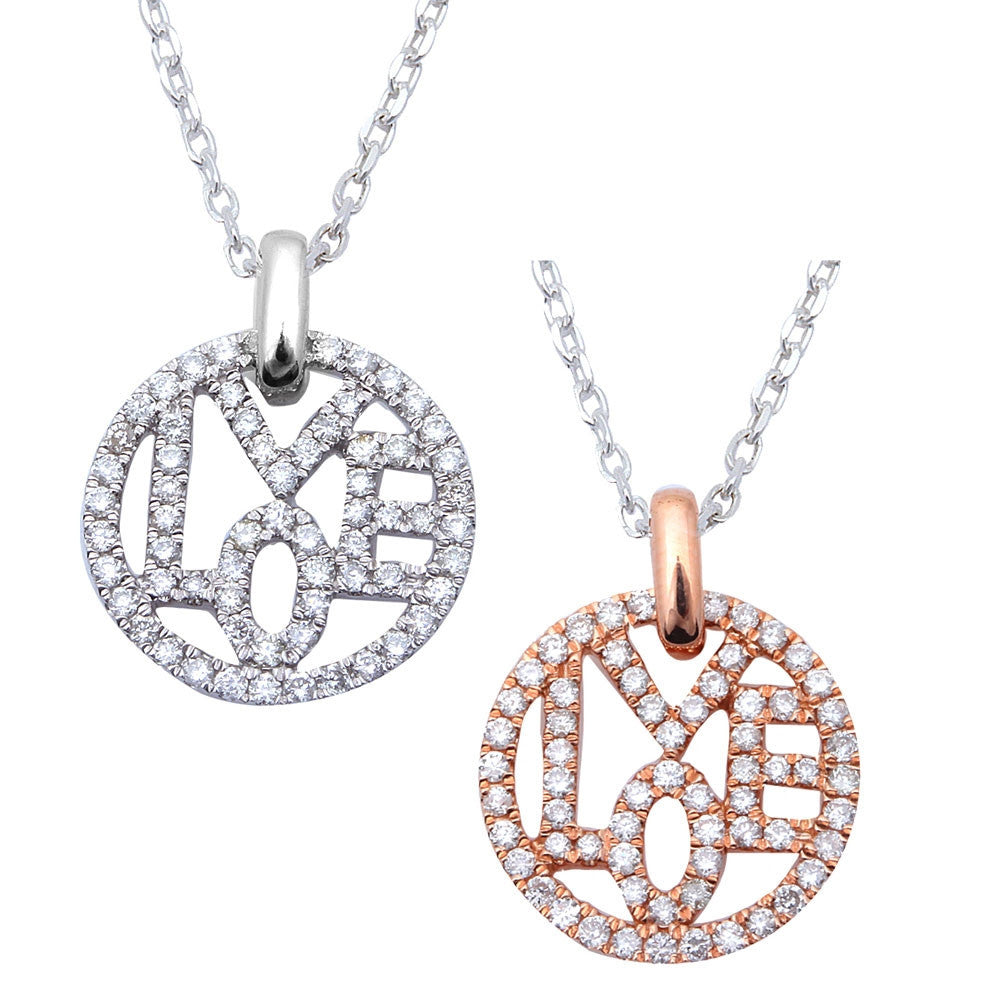 Muse Jewelry .35ct Diamond LOVE Heart pendant available in White Gold with 18" Chain