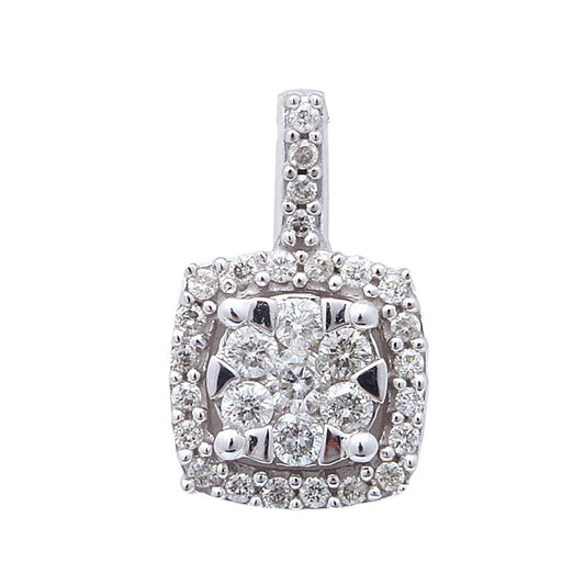 Muse Jewelry .24ct 14kt White gold Princess Diamond Solitaire Pendant