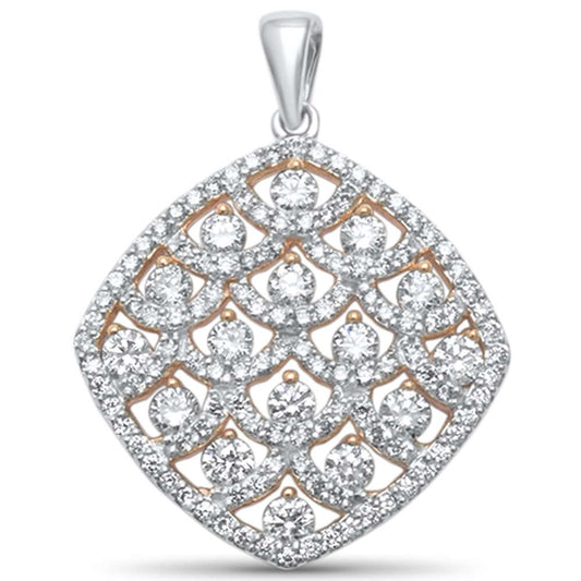 Muse Jewelry 1.24ct H SI 14kt Two Tone Gold Diamond Pendant 1"