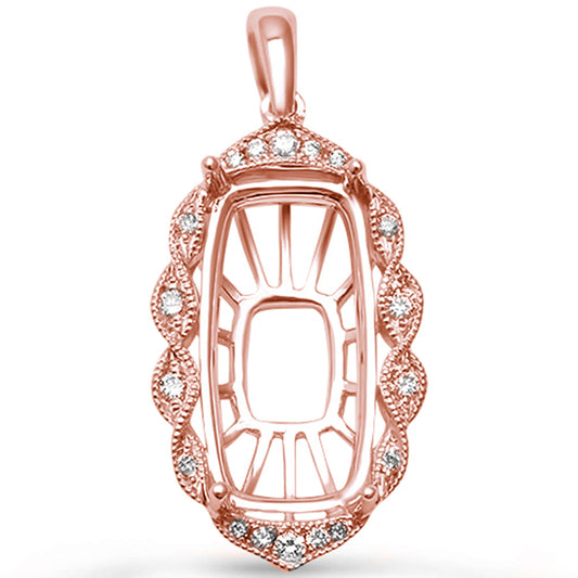 Muse Jewelry .13ct G SI 14kt Rose Gold Diamond Pendant Mounting 1" Long