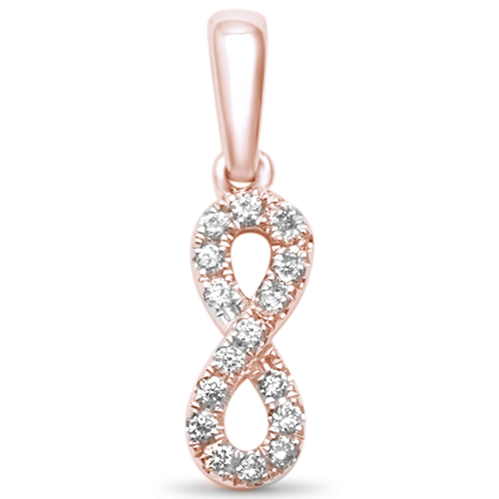 Muse Jewelry .09ct G SI 14kt Rose Gold Diamond Infinity Pendant .56" Long