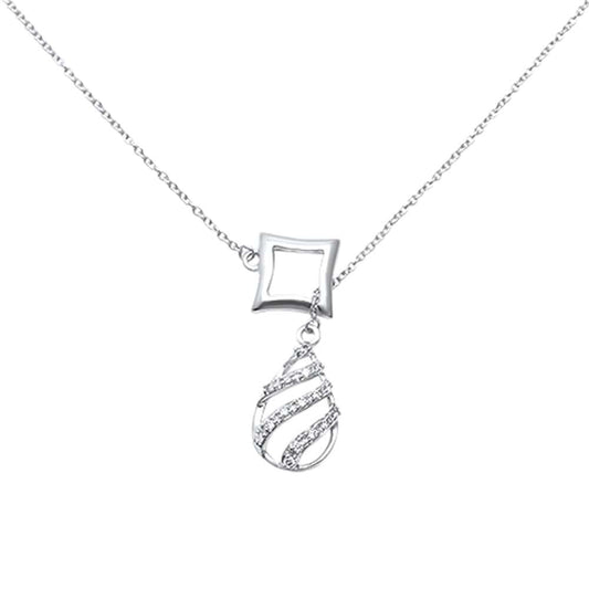 Muse Jewelry .10ct G SI 14kt White Gold Modern Diamond Pendant Necklace 18" Chain