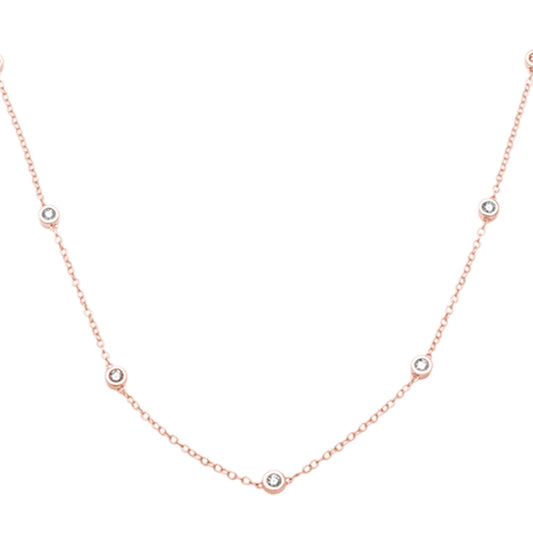 Muse Jewelry "Diamond by the Yard" .40ct G SI 14K Rose Gold Diamond Pendant Necklace 24" Long