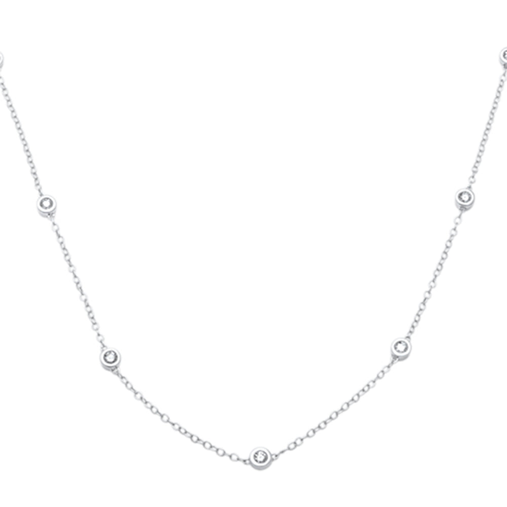 Muse Jewelry "Diamond by the Yard" .38ct G SI 14K White Gold Diamond Pendant Necklace 24" Long