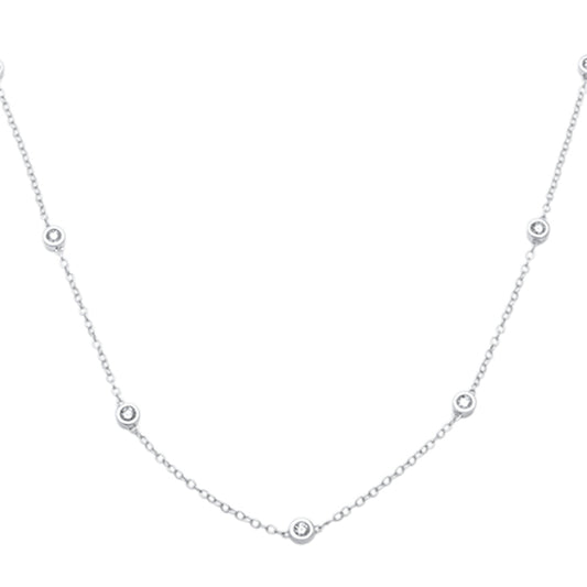 Muse Jewelry "Diamond by the Yard" .38ct G SI 14K White Gold Diamond Pendant Necklace 24" Long