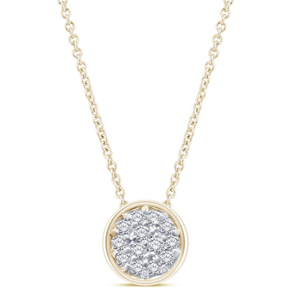 Muse Jewelry .08ct 14kt Yellow Gold Round Diamond Drop Pendant 18" Necklace