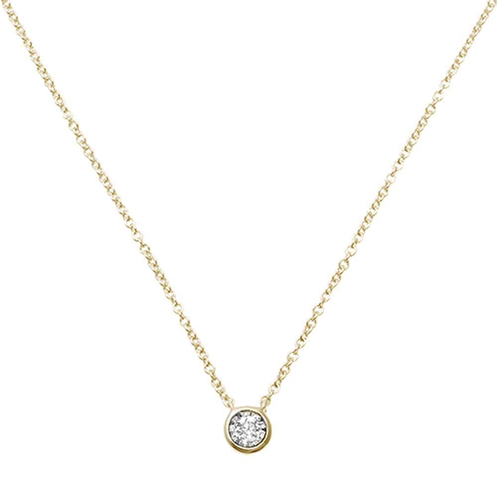 Muse Jewelry .07ct 14kt Yellow Gold Round Bezel Diamond Solitaire Pendant 18" Necklace