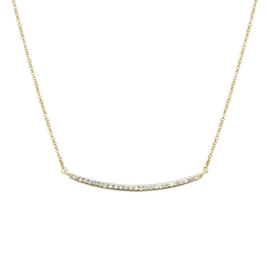 Muse Jewelry .16ct 14kt Yellow Gold Diamond Trendy Bard Pendant 18" Necklace