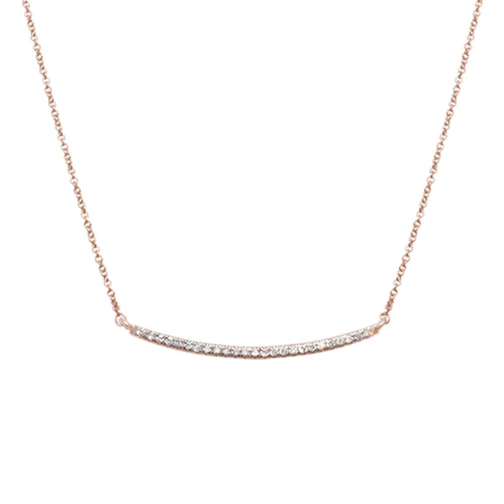 Muse Jewelry .14ct 14kt Rose Gold Diamond Trendy Bard Pendant 18" Necklace