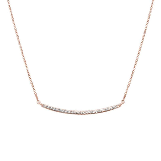 Muse Jewelry .14ct 14kt Rose Gold Diamond Trendy Bard Pendant 18" Necklace