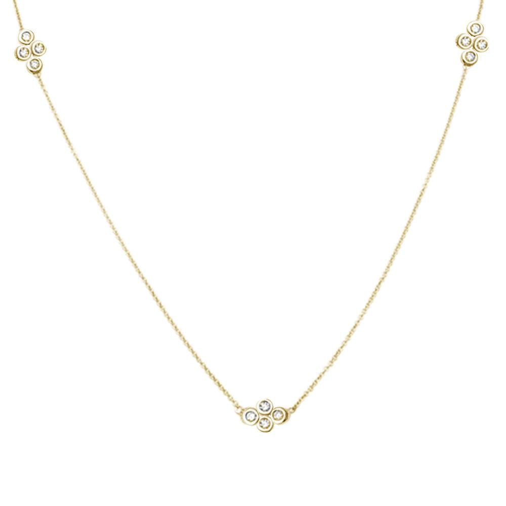 Muse Jewelry .15cts 14k Yellow Gold Diamond Station Necklace 18"