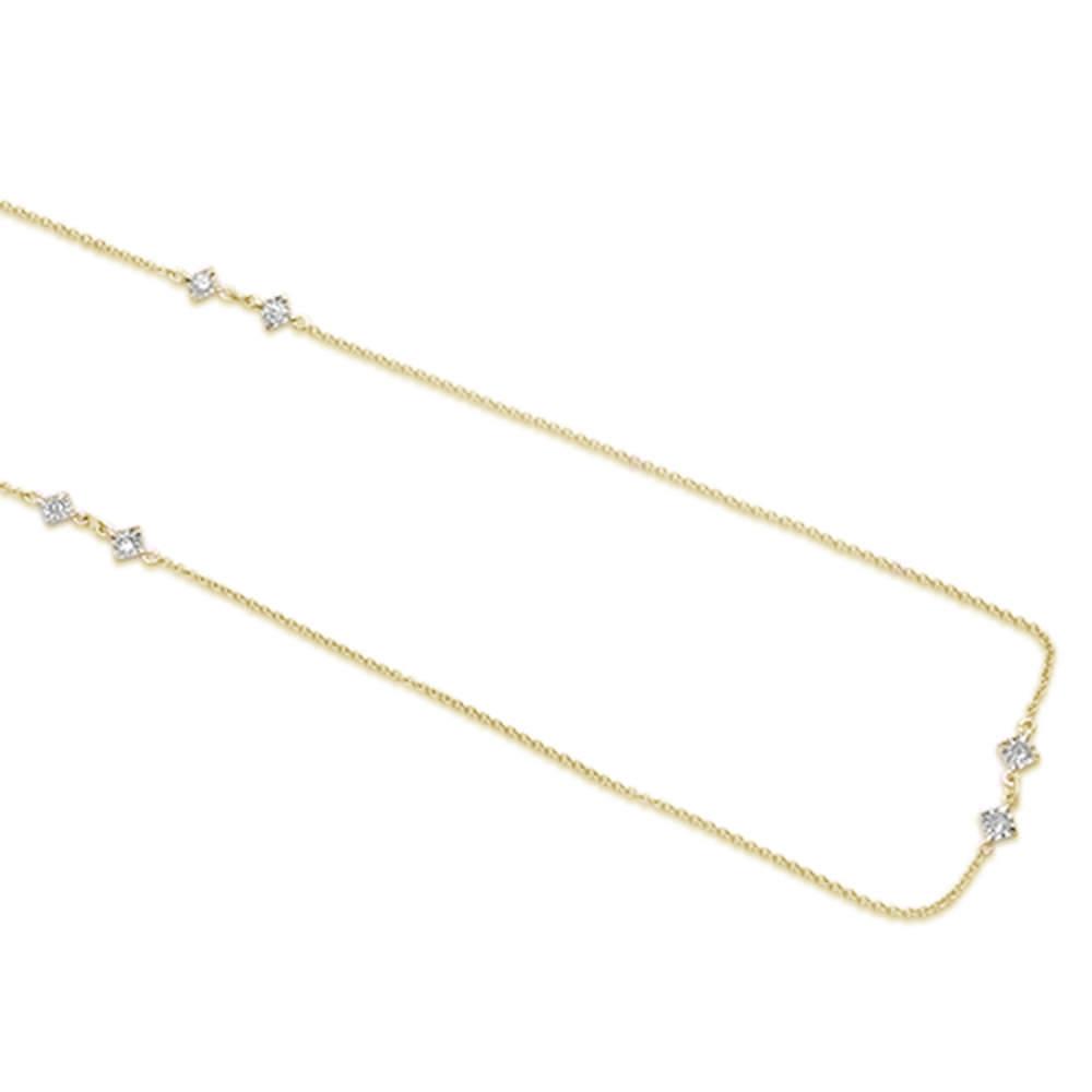 Muse Jewelry .26ct 14k Yellow Gold Diamond Station Necklace 18"