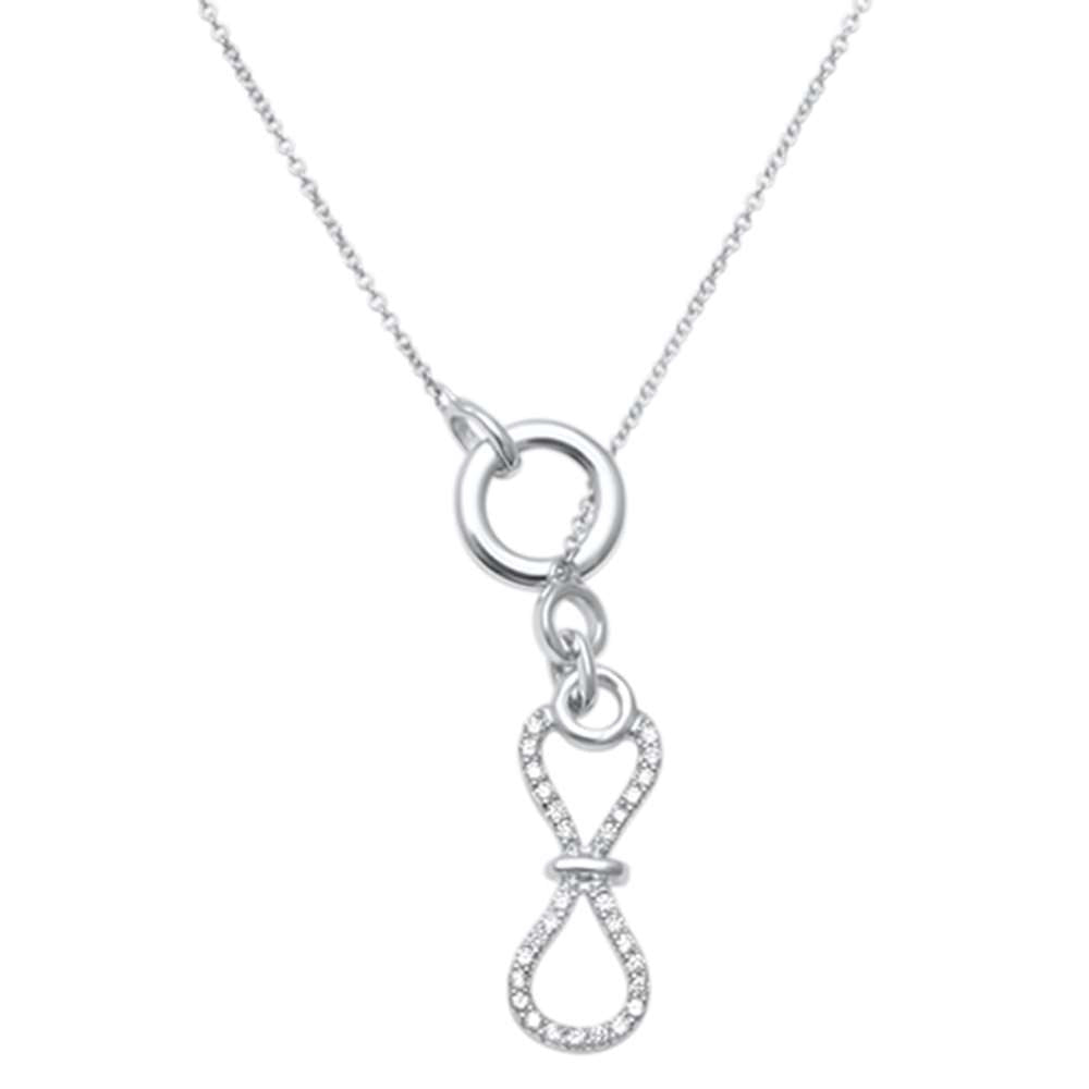 Muse Jewelry .18ct 14kt White Gold Unique Drop Diamond Pendant 18" Necklace