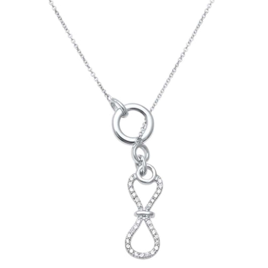 Muse Jewelry .18ct 14kt White Gold Unique Drop Diamond Pendant 18" Necklace