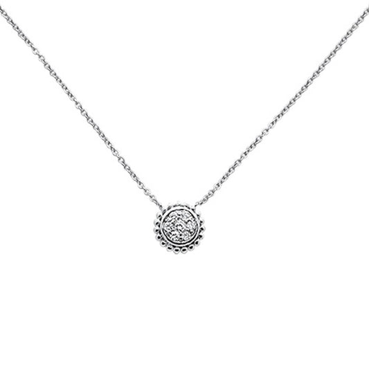 Muse Jewelry .14ct 14k White Gold Diamond Pendant Necklace 18" Long