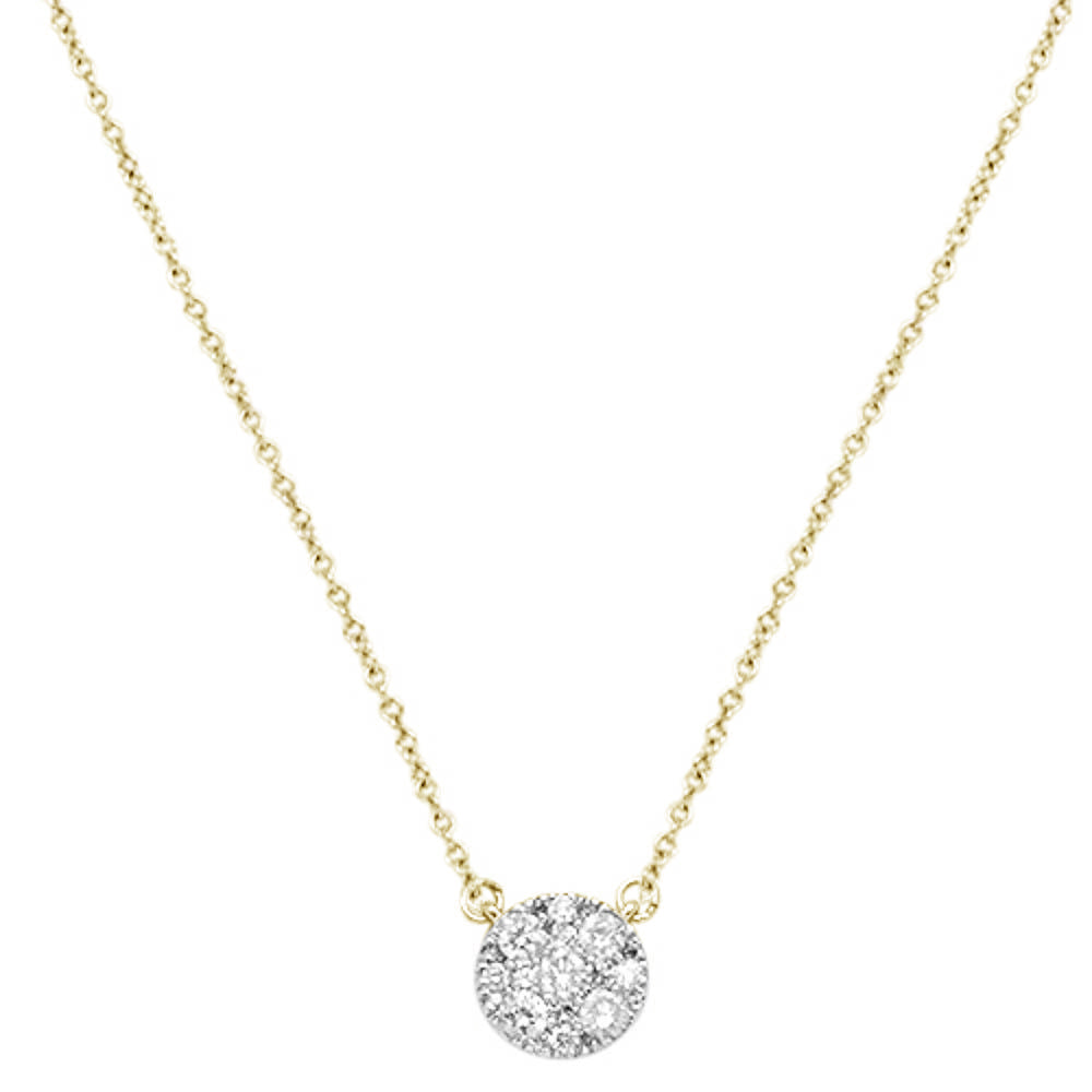 Muse Jewelry .41cts 14kt Yellow Gold Round Diamond Pendant Necklace 18" Long