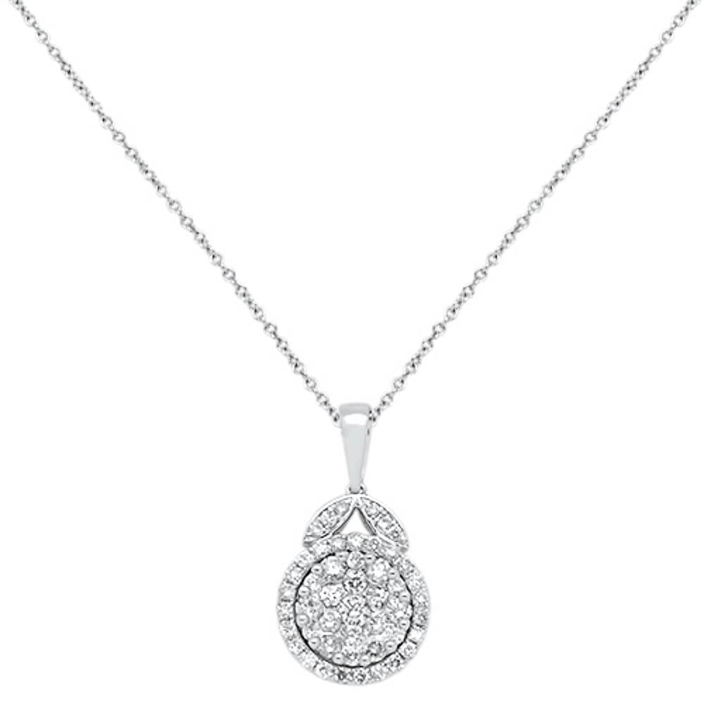 Muse Jewelry .58cts 14kt White Gold Round Diamond Pendant Necklace 18" Long