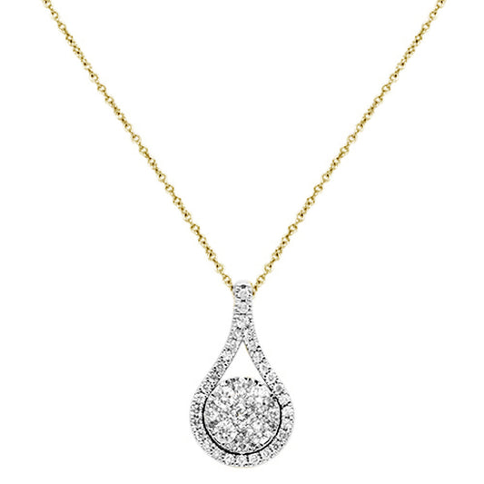 Muse Jewelry .73ct G SI 14K Yellow Gold Round Diamond Pendant 18" Necklace