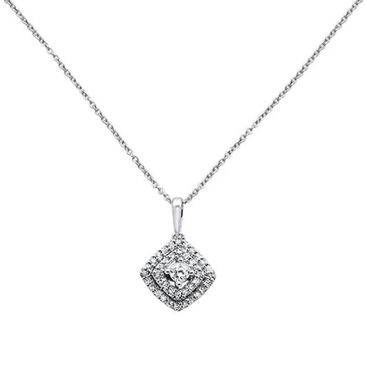 Muse Jewelry .27ct 14k White Gold Diamond Antique Pendant Necklace 18" Long