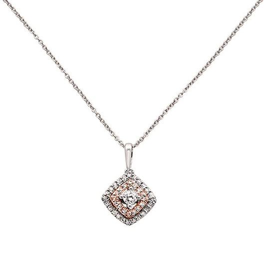 Muse Jewelry .26ct 14k Two Tone Antique Diamond Pendant Necklace 18" Long