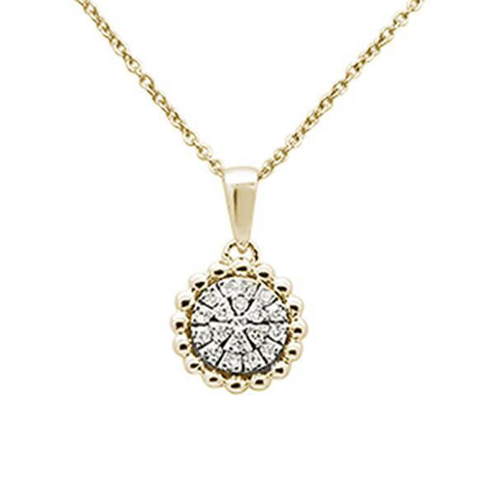 Muse Jewelry .12ct 14k Yellow Gold Round Diamond Pendant Necklace 18" Long