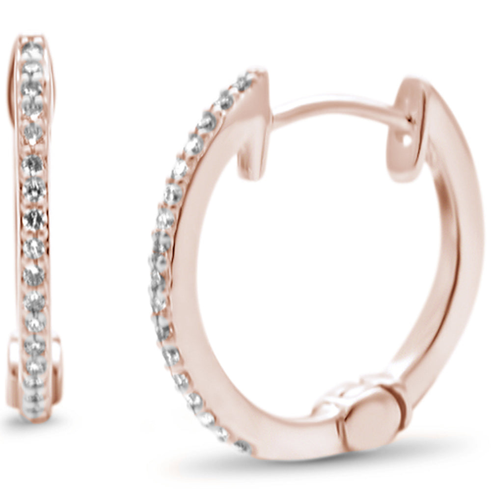 Muse Jewelry .08ct G SI 14K Rose Gold Diamond Lever Back Style Earrings