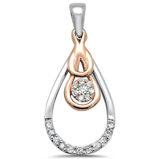 Muse Jewelry .13ct 14k Two Tone Diamond Modern Teardrop Pendant