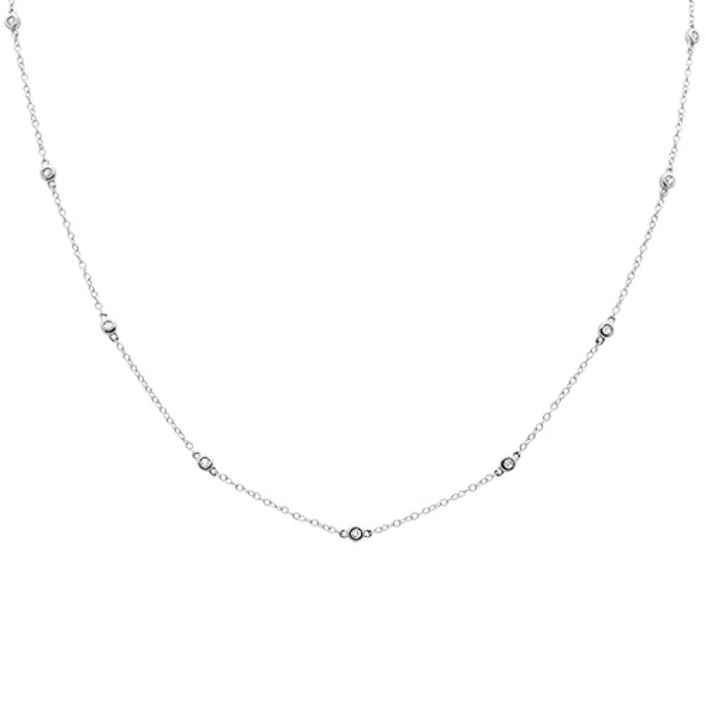 Muse Jewelry .49ct 14k White Gold Diamond by The Yard Pendant Necklace 18" Long