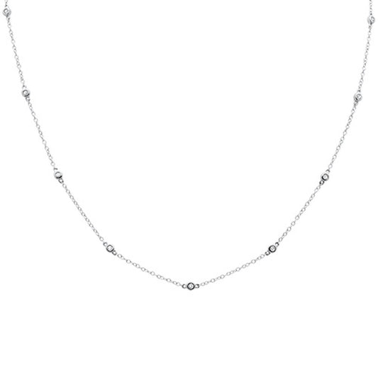 Muse Jewelry .49ct 14k White Gold Diamond by The Yard Pendant Necklace 18" Long