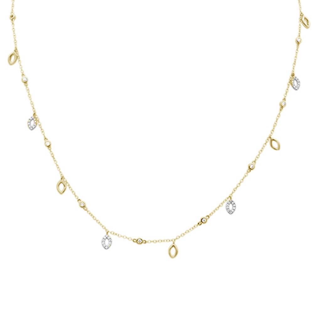 Muse Jewelry .57ct G SI 14k Yellow Gold Diamond Designer Pendant Necklace 16" Long+(1"ext)