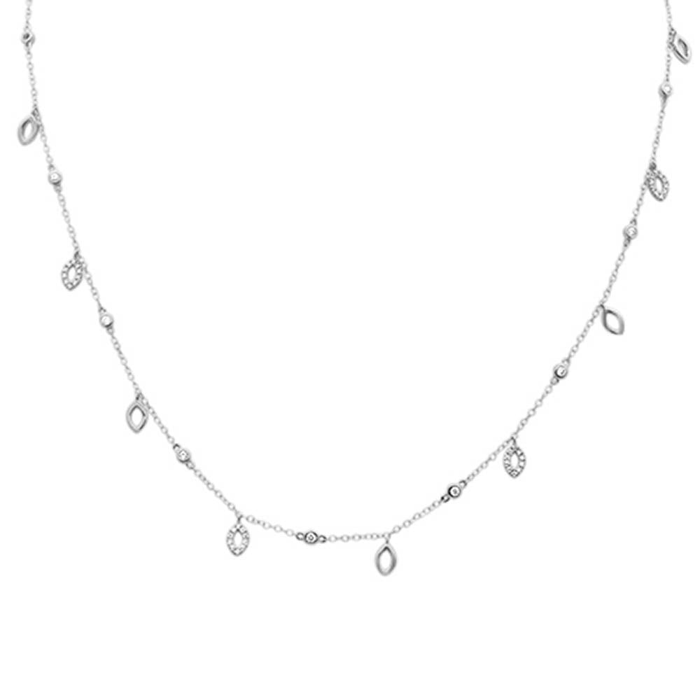 Muse Jewelry .53ct G SI 14k White Gold Diamond Pendant Designer Necklace 16" Long+(1"ext)