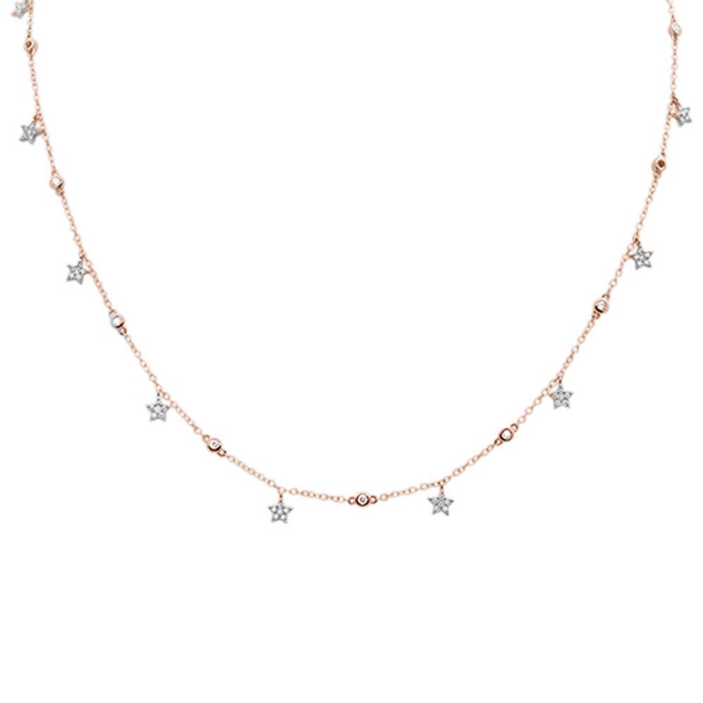 Muse Jewelry .60ct G SI 14k Rose Gold Diamond Designer Pendant Necklace 16" Long+(1"ext)