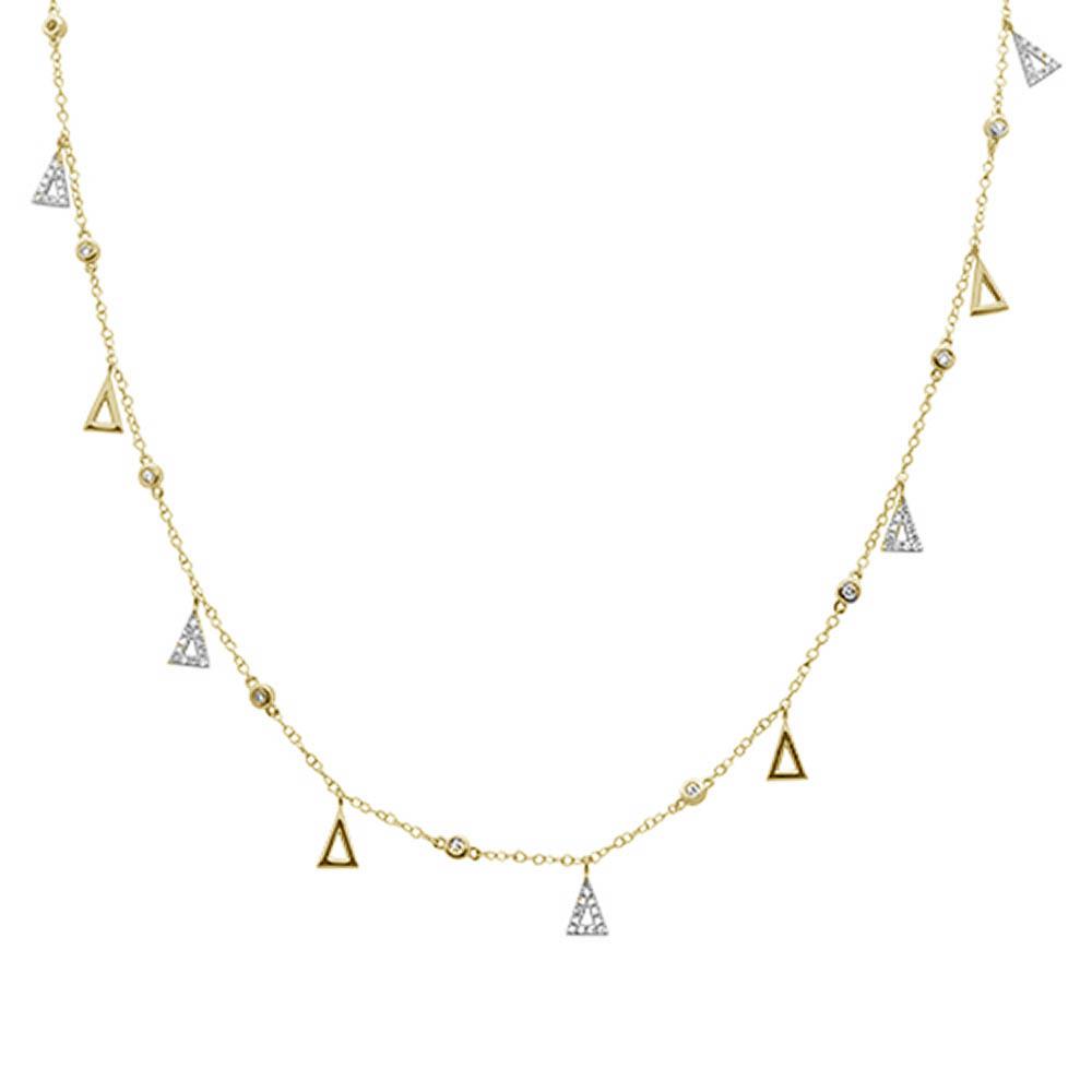 Muse Jewelry .49ct G SI 14k Yellow Gold Diamond Designer Pendant Necklace 16" Long+(1"ext)