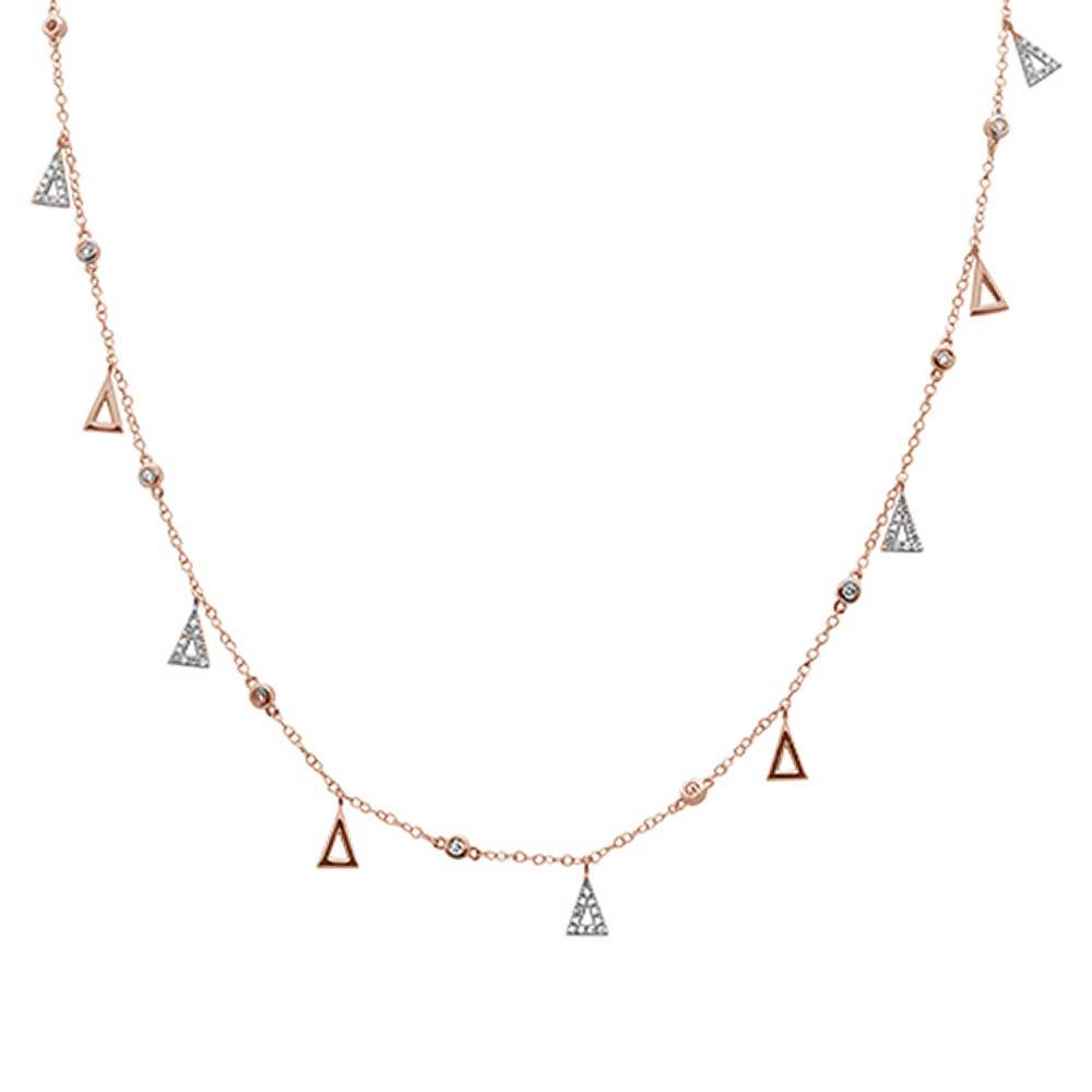 Muse Jewelry .54ct G SI 14k Rose Gold Diamond Designer Pendant Necklace 16" Long+(1"ext)