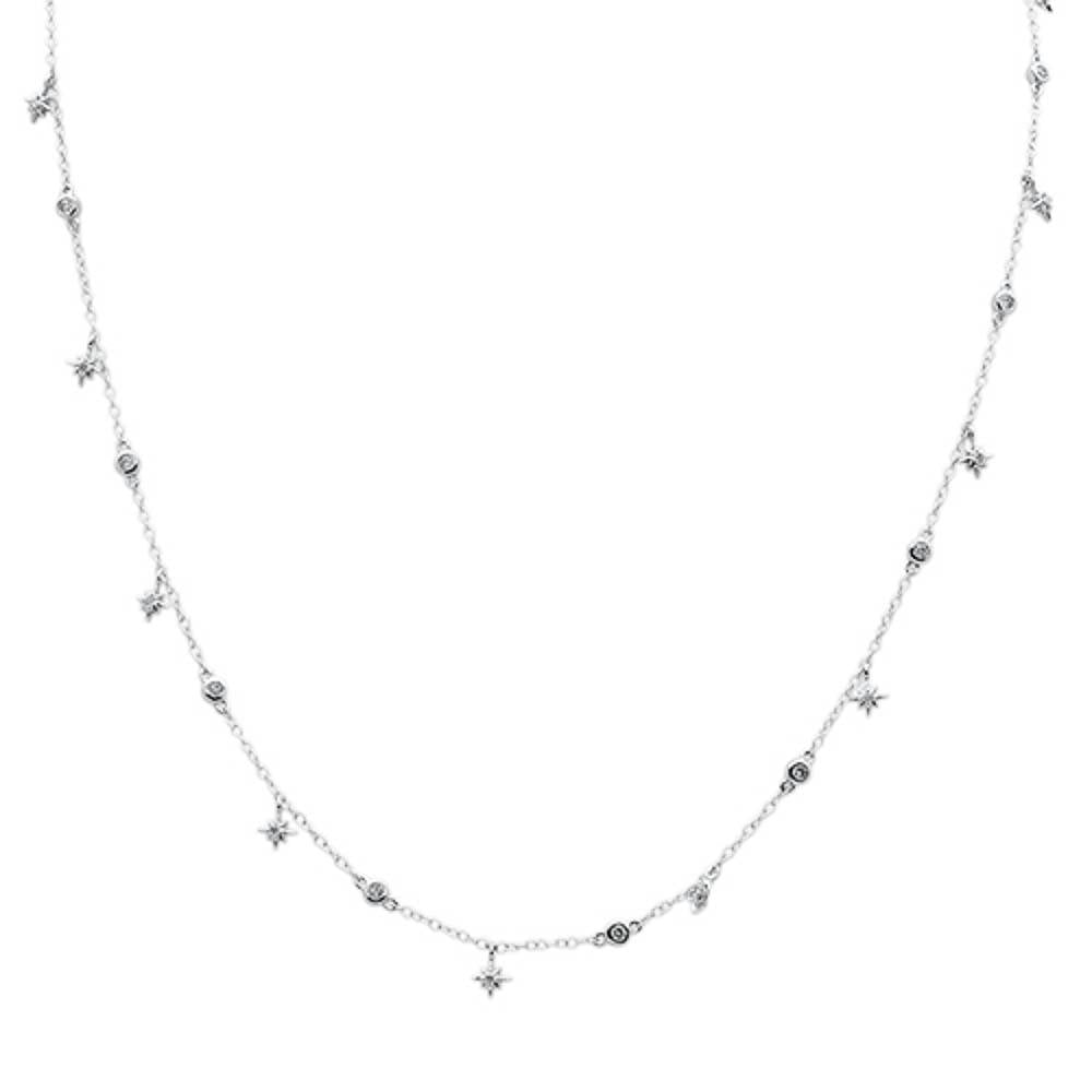 Muse Jewelry .39ct G SI 14k White Gold Diamond Pendant Necklace 16" Long+(1"ext)