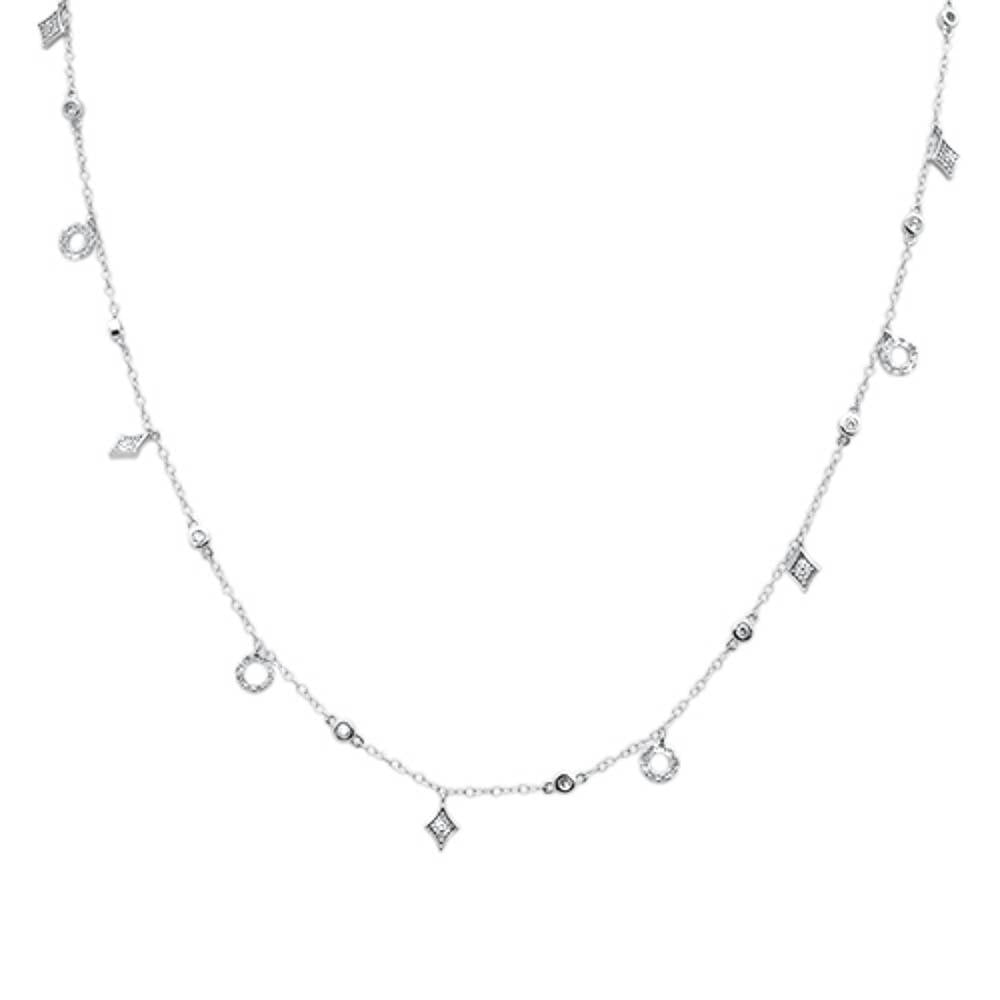 Muse Jewelry .62ct G SI 14k White Gold Diamond Pendant Necklace 16" Long+(1"ext)